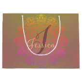 Najaar kleur Mandala Monogram Gift Bag Groot Cadeauzakje (Voorkant)