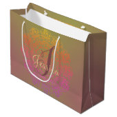Najaar kleur Mandala Monogram Gift Bag Groot Cadeauzakje (Voorkant Gekanteld)
