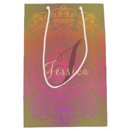 Najaar kleur Mandala Monogram Gift Bag Medium Cadeauzakje