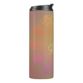 Najaar kleur Mandala Monogram Thermosbeker (Gedraaid links)