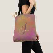 Najaar kleur Mandala Monogram Tote Bag (Dichtbij)