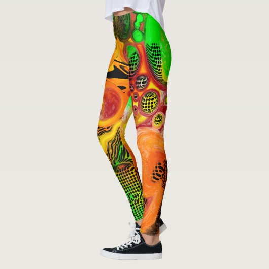 Najaar kleuren Abstracte kleuren verven Leggings (Links)