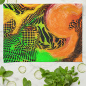 Najaar kleuren Abstracte kleuren verven Theedoek (Gevouwen)