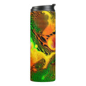 Najaar kleuren Abstracte kleuren verven Thermosbeker (Gedraaid links)