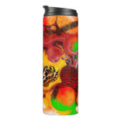 Najaar kleuren Abstracte kleuren verven Thermosbeker (Geroteerd rechts)