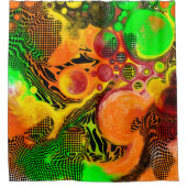 Najaar kleuren Abstracte kleurenkorven voor het sc Douchegordijn (Voorkant)