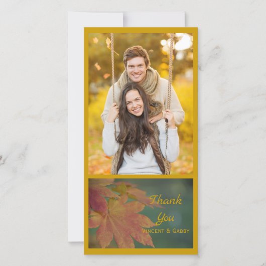 Najaar kleuren bruiloft Hartelijk dank Bedankkaart (Voorkant)