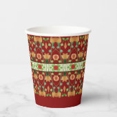 Najaar kleurenpatroon met doorsnede papieren bekers (Voorkant)