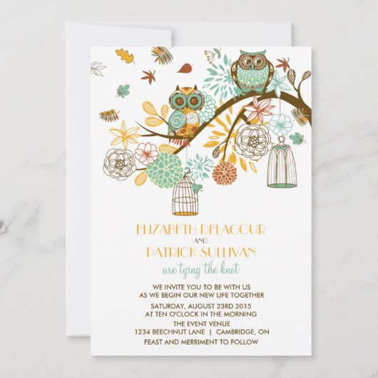 Najaar kleurrijke eigenaar / uitnodiging tot huwel (Achterkant)