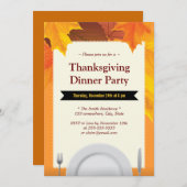 Najaar laat de Uitnodiging van de Thanksgiving van (Voorkant / Achterkant)