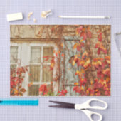 Najaar laat het rode gele Antiek venster van het L Tissuepapier (Craft)