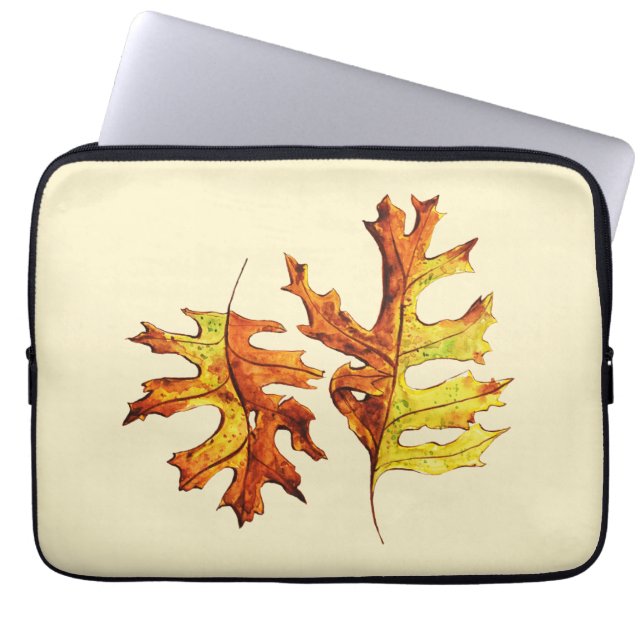 Najaar laat mooie Natuur Waterverf kunst Laptop Sleeve (Voorkant)