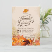 Najaar laat Thanksgiving eten Kaart (Staand voorkant)