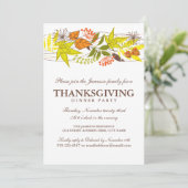 Najaar laat Thanksgiving eten uitnodigen Kaart (Staand voorkant)