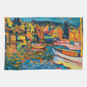 Najaar landschap met Boats door Wassily Kandinsky. Theedoek (Horizontaal)