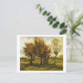 Najaar landschap Vier bomen van Gogh Fine Art Briefkaart (Staand voorkant)