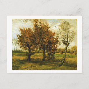 Najaar landschap Vier bomen van Gogh Fine Art Briefkaart