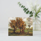 Najaar landschap Vier bomen van Gogh Fine Art Briefkaart (Staand voorkant)