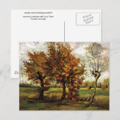 Najaar landschap Vier bomen van Gogh Fine Art Briefkaart (Voorkant / Achterkant)