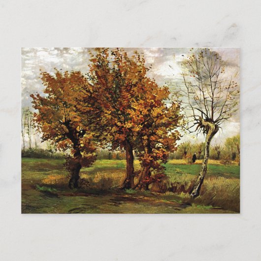Najaar landschap Vier bomen van Gogh Fine Art Briefkaart (Voorkant)