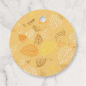 Najaar, Leaves Pattern 4 Bedankjes Labels (Achterkant)