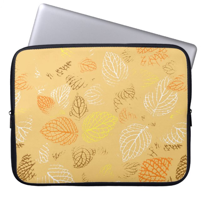 Najaar, Leaves Pattern 4 Laptop Sleeve (Voorkant)