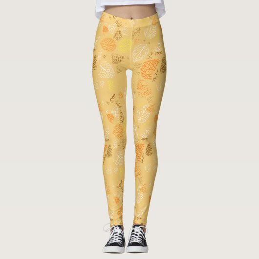 Najaar, Leaves Pattern 4 Leggings (Voorkant)