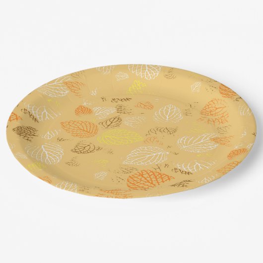 Najaar, Leaves Pattern 4 Papieren Bordje (Gekanteld)