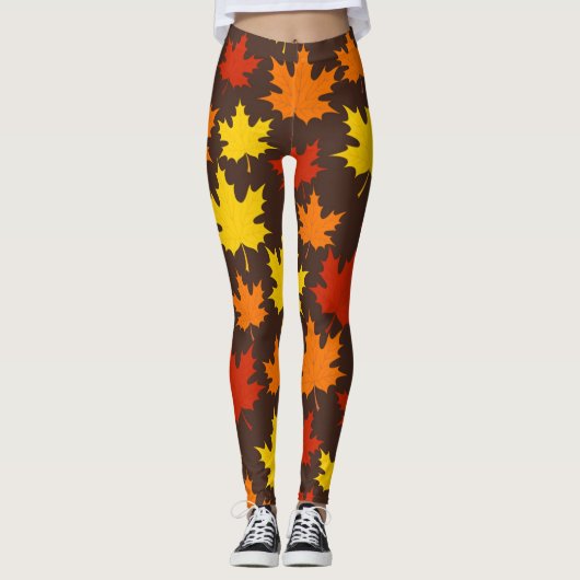 Najaar leest kleurrijk patroon leggings (Voorkant)