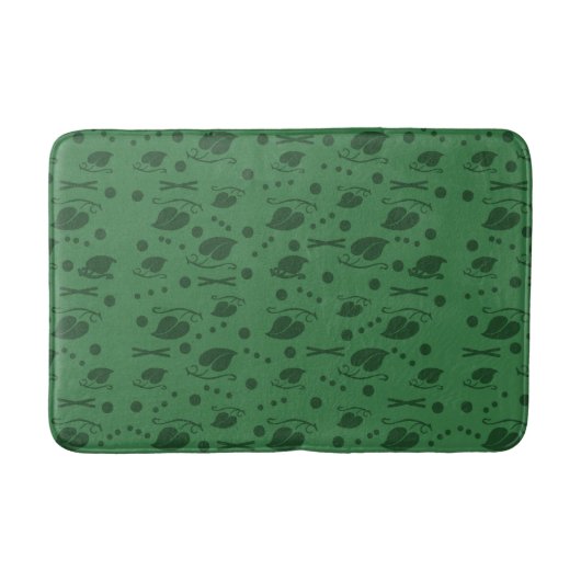 Najaar leest Pattern Dark Green Badmat (Voorkant)