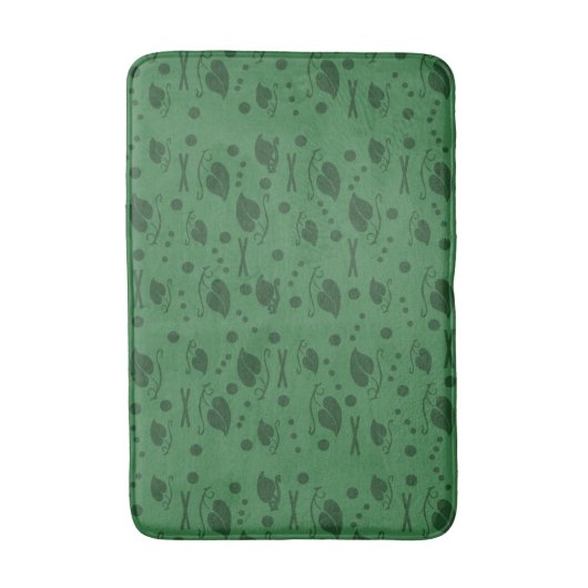 Najaar leest Pattern Dark Green Badmat (Voorkant Verticaal)