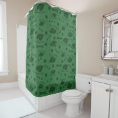Najaar leest Pattern Dark Green Douchegordijn (In situ)