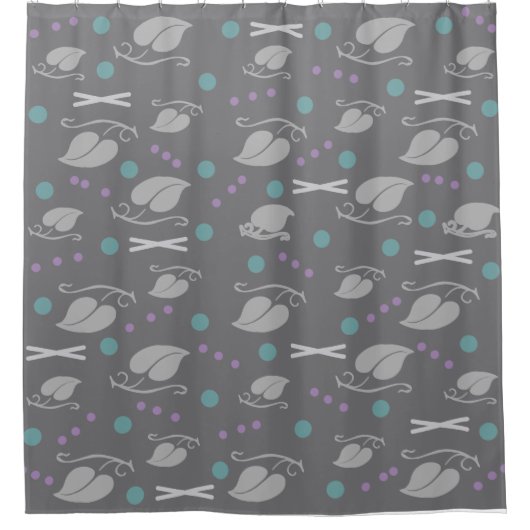 Najaar leest Pattern Grey Colorful Douchegordijn (Voorkant)