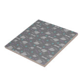 Najaar leest Pattern Grey Colorful Tegeltje (Zijkant)
