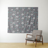 Najaar leest Pattern Grey Colorful Wandkleed (In Situ (horizontaal))