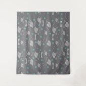 Najaar leest Pattern Grey Colorful Wandkleed (Voorkant)