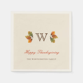 Najaar leest Thanksgiving Monogram Servetten