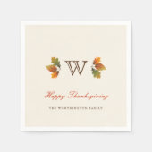 Najaar leest Thanksgiving Monogram Servetten (Voorkant)