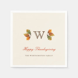 Najaar leest Thanksgiving Monogram Servetten