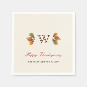 Najaar leest Thanksgiving Monogram Servetten