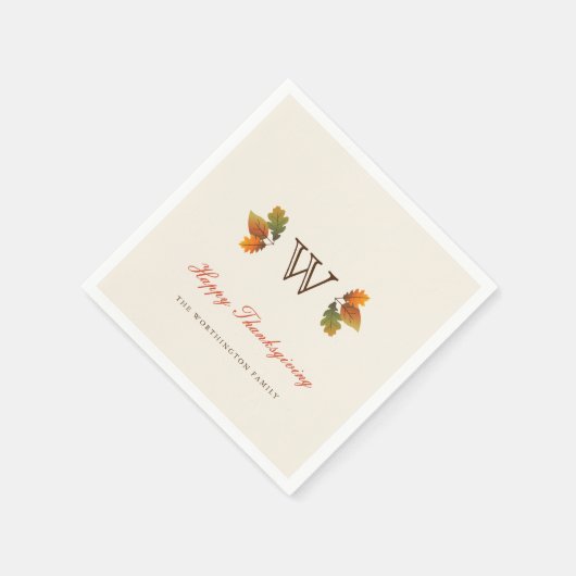 Najaar leest Thanksgiving Monogram Servetten (Hoek)
