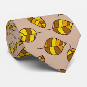 Najaar leest verstelbaar gele lederen dichte patro stropdas (Opgerold)