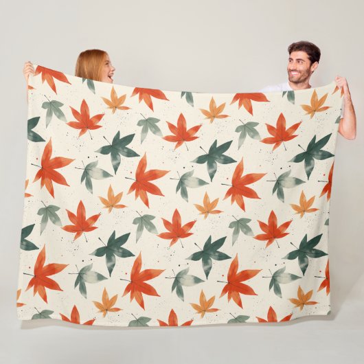 Najaar leves Pattern Fleece Deken (In situ)