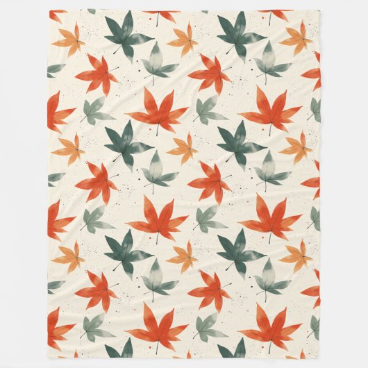 Najaar leves Pattern Fleece Deken (Voorkant)