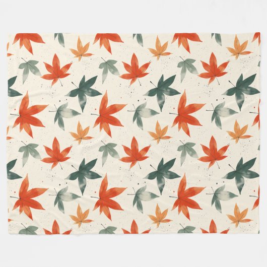 Najaar leves Pattern Fleece Deken (Voorkant (Horizontaal))
