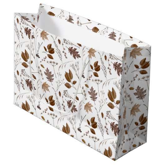 Najaar leves Pattern Groot Cadeauzakje (Voorkant Gekanteld)