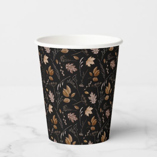 Najaar leves Pattern Papieren Bekers (Achterkant)