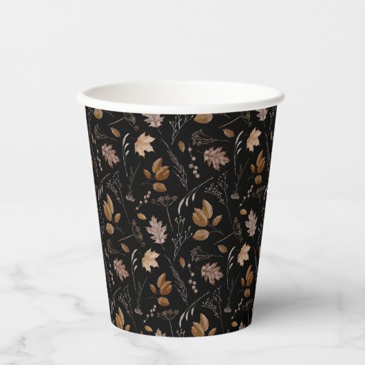 Najaar leves Pattern Papieren Bekers (Voorkant)