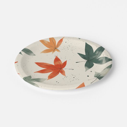 Najaar leves Pattern Papieren Bordje (Gekanteld)