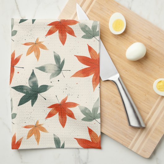 Najaar leves Pattern Theedoek (Quarter Fold)